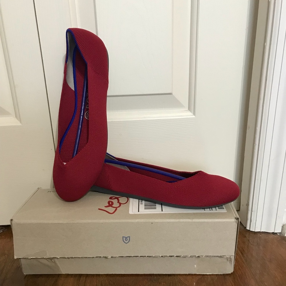 BNIB Rothy’s The Flat in Scooter Red women’s size 10.5